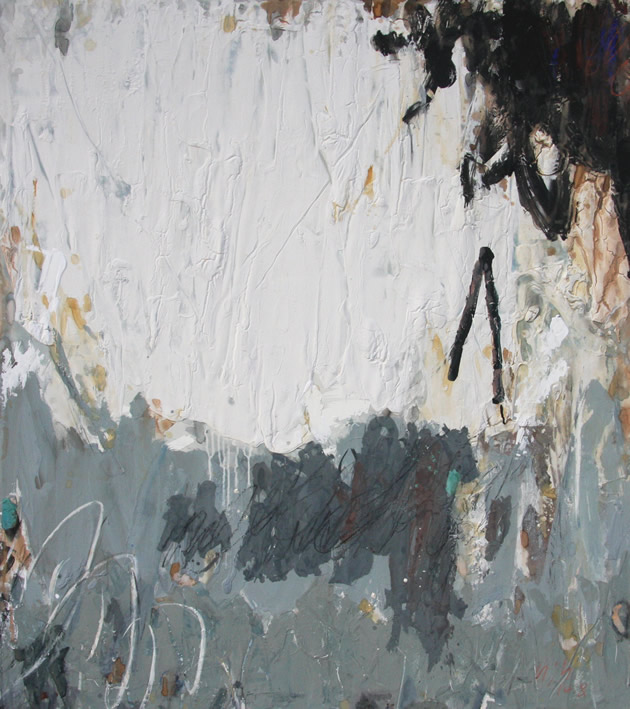 无花之境  141X158CM  纸本水粉 2014 黄君辉