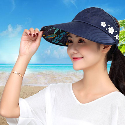 夏季韩版帽子女夏天休闲百搭出游防紫外线可折叠防晒太阳帽遮阳帽