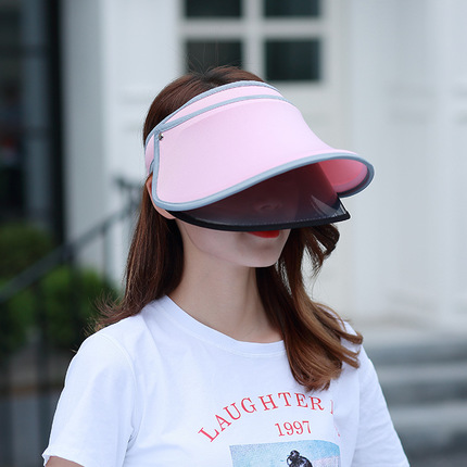 空顶帽子 女夏天防晒帽遮脸防紫外线遮阳帽百搭户外出游潮太阳帽