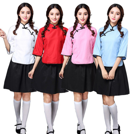 新款五四青年女装民国服五四学生装毕业装演出礼服表演服拍照留念