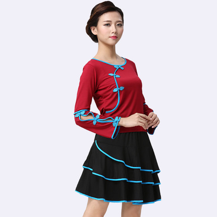 秋冬广场舞服装演出套装长袖中老年舞蹈服跳舞练习演出服