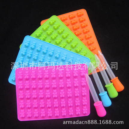 50孔卡通小熊硅胶模 硅胶冰格 巧克力模具 橡皮糖模具糖果模具