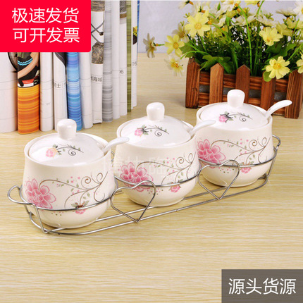 供应 骨瓷陶瓷调味罐 创意调味瓶 调味盒套装 厨房用具 实用礼品
