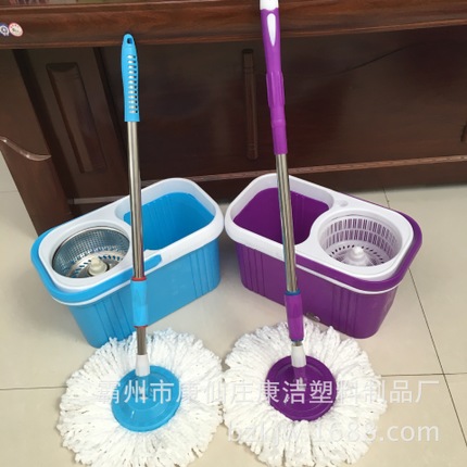 康洁王好神拖地拖手压旋转拖把桶新款竹叶方桶塑料篮外贸日用品