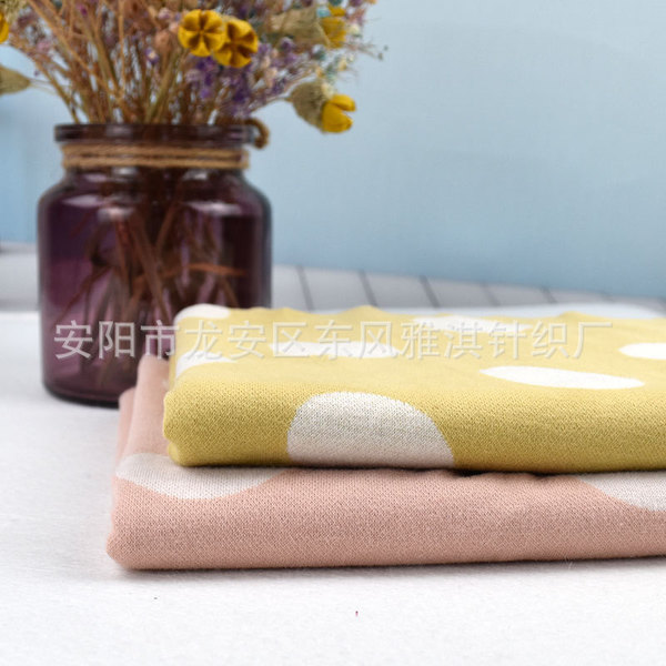 雅淇加工定制儿童内衣面料纯棉电脑提花梳绒衣服布料样品批发
