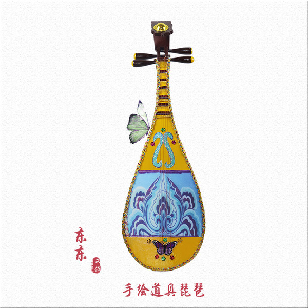 厂家直销民族乐器演奏彩绘琵琶成人弹拨敦煌舞飞天舞一带一路演出