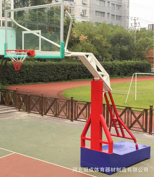 学校篮球架成人比赛平箱仿液压篮球架广场标准移动三色箱体蓝球架