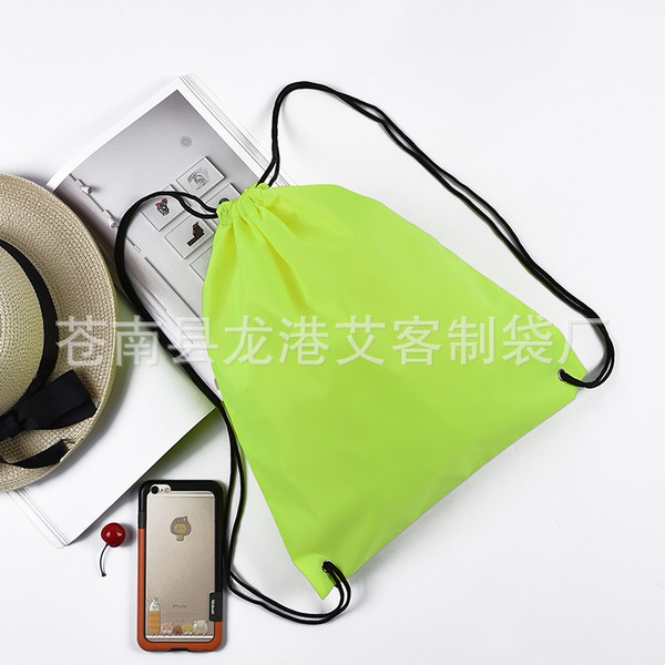 现货批发多色210D涤纶抽绳袋广告拉绳背包布袋定做尼龙收纳束口袋