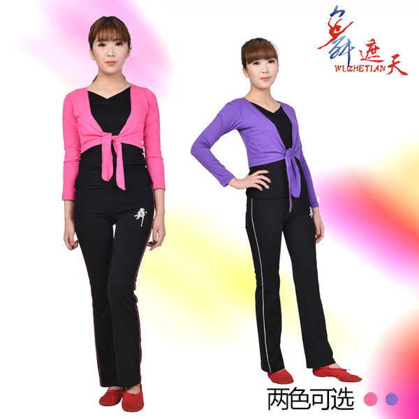 热销冬季广场舞套装女运动练功服长袖显瘦舞蹈培训练功服加工定制
