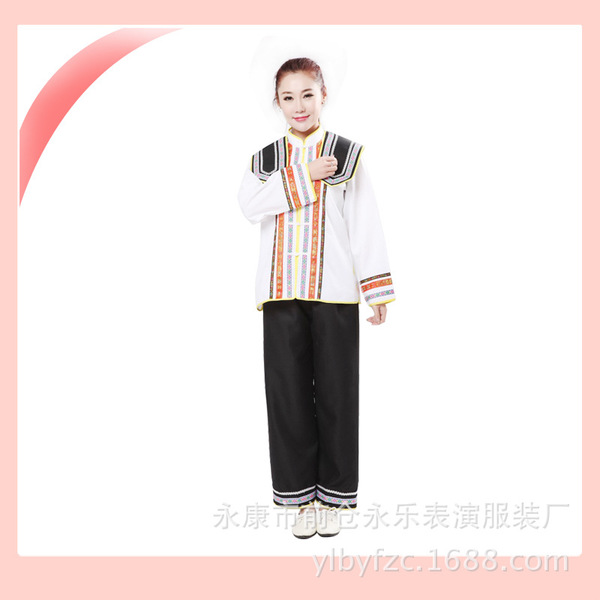 少数民族演出服装 民族舞台舞蹈表演服 中国少数民族学校畲族校服