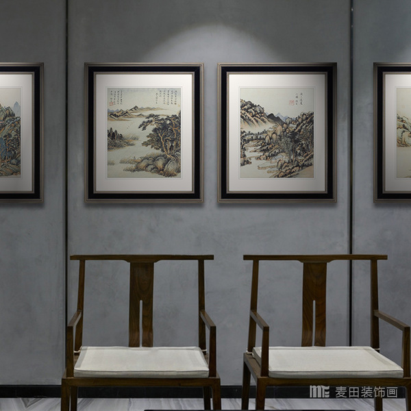 麦田简约新中式客厅装饰画王时敏餐厅玄关沙发背景墙壁挂国画