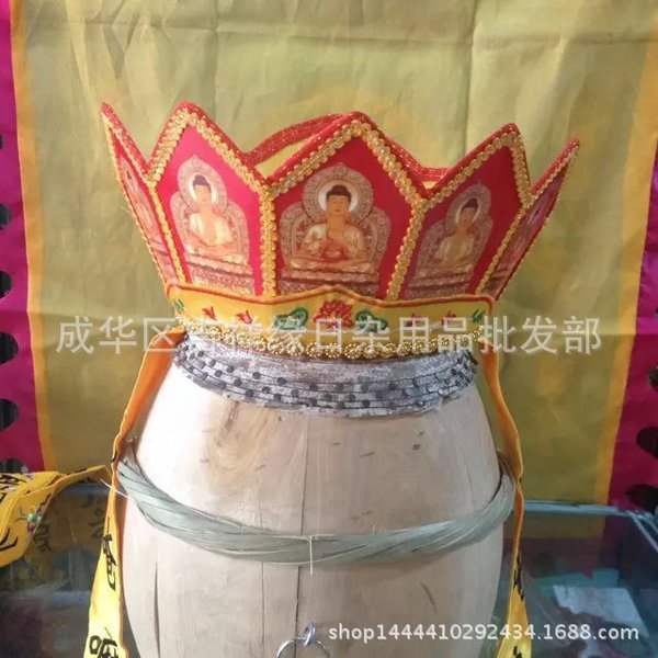 佛道教用品 软五佛帽 佛帽 桌围 桌圍 耳帐 宝盖 横幅 佛教产品