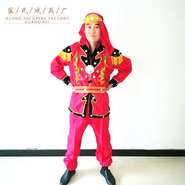舞蹈服 男士成人打鼓服秧歌迎亲轿夫舞龙舞狮表演服装 戏剧用品