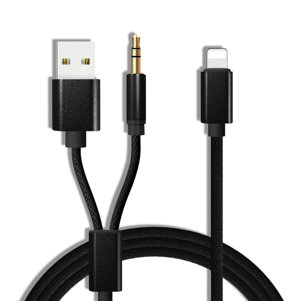直销lighting音频转接线 AUX车载音频充电线适用于苹果7 iPhone8
