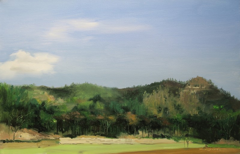 《卉木连绵》  45×70cm 布面油画  2016年