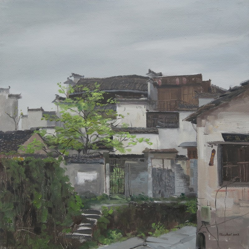 《屏山春色之一》60×60cm 布面油画 2017年