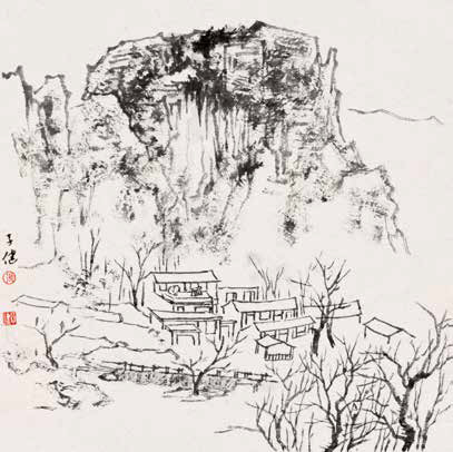 渴筆寫秋山